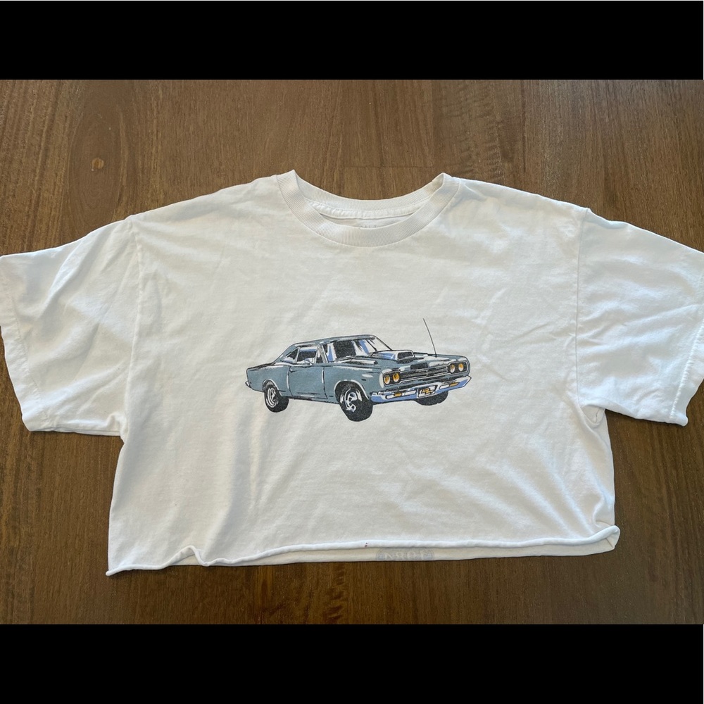Brandy Melville vintage crop car t-shirt